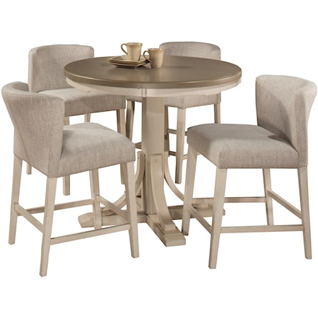 5-Piece Counter Height Dining Set w/ Wing Ch