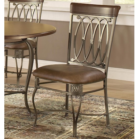 Dining Chair with Brown Faux Leather
