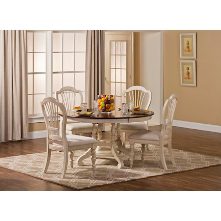 Five Piece round Dining Table Set