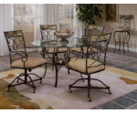 Hillsdale Pompei Scrolling 5 Piece Dining Set with Casters