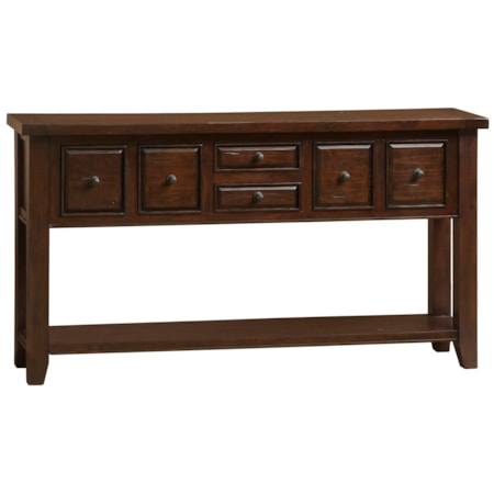 Hall Table with 6 Drawers and Shelf