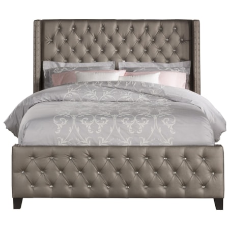 Queen Bed Set with Rails