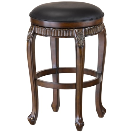 24" Counter Height Fleur De Lis Stool