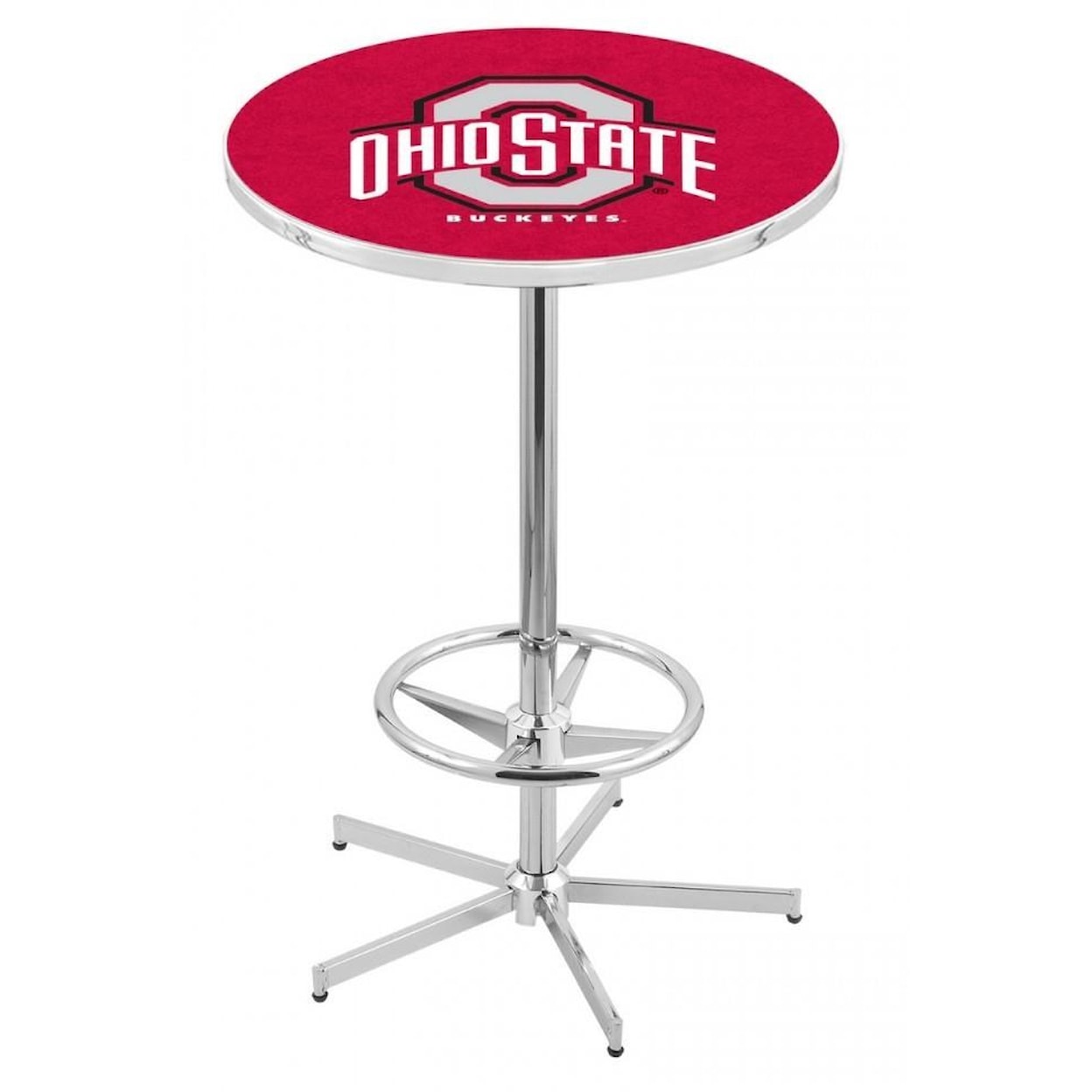 Holland Bar Stool Ohio State Chrome Ohio State University Logo Pub Table