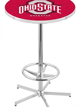 Chrome Ohio State University Logo Pub Table