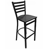 Black 24" Outdoor Stool Mesh Seat