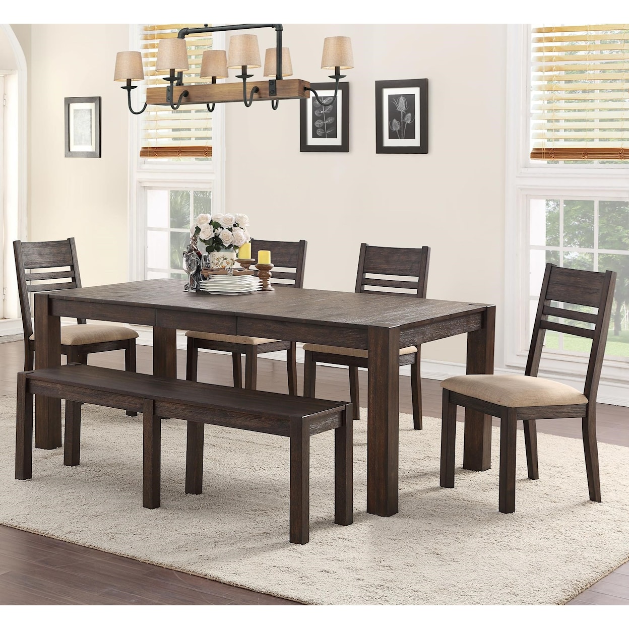Holland House 1106 Table Set with Bench