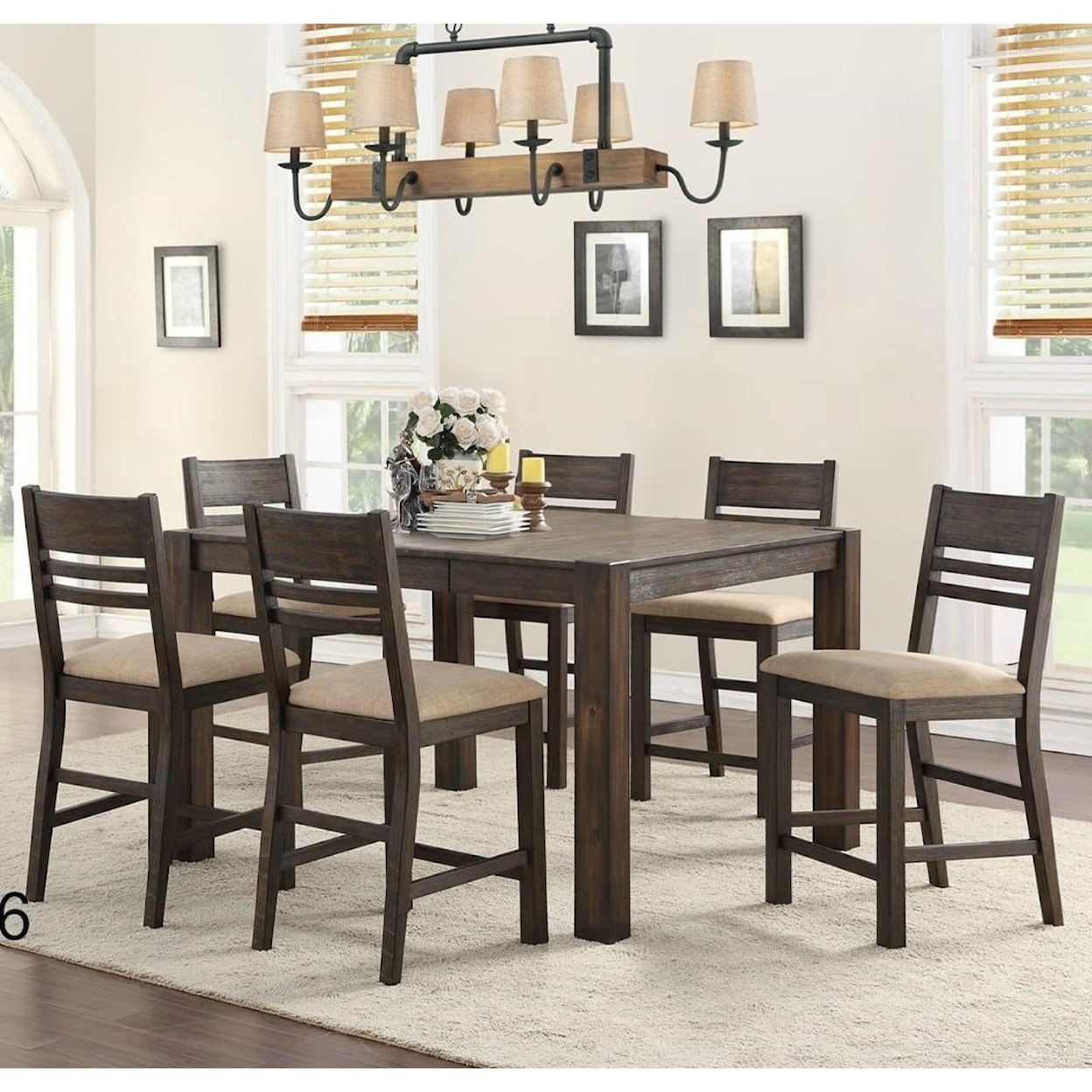 Holland House 1106 7-Piece Counter Table Set