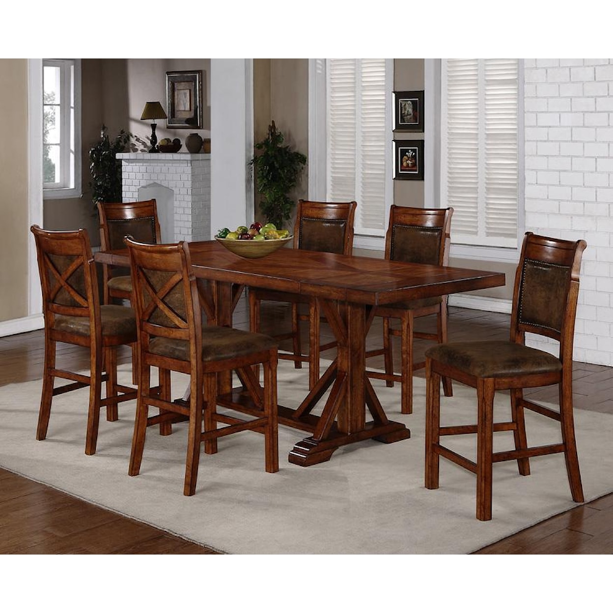 Holland House 1288 7-Piece Counter Height Dining Set