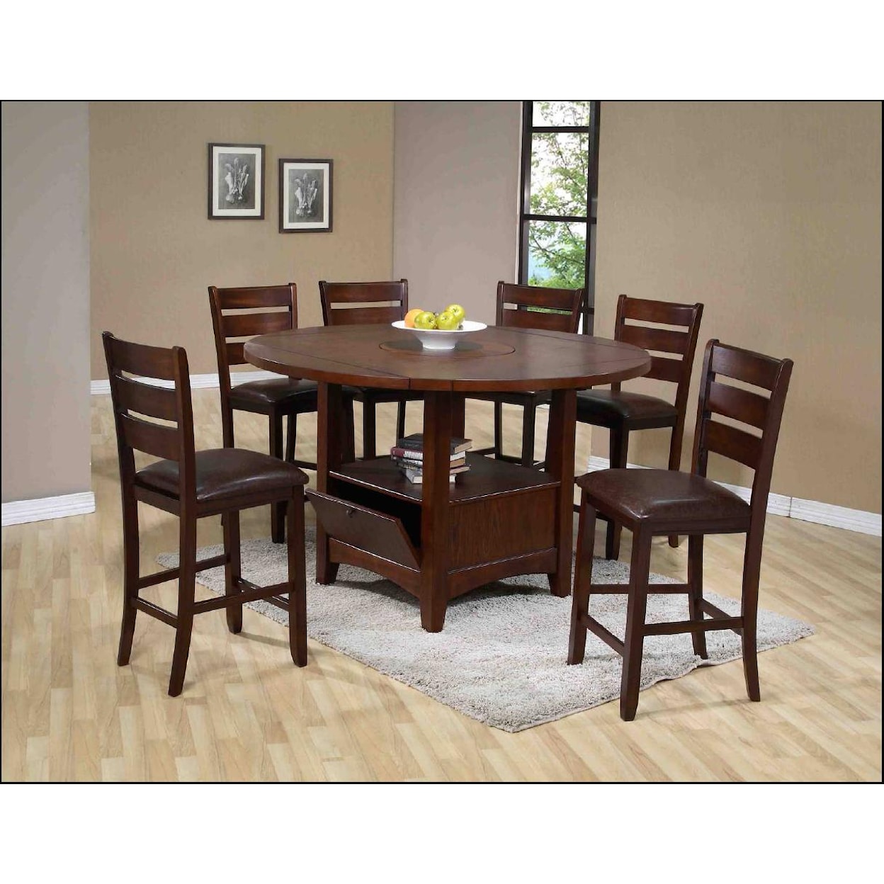 Holland House 1920 7 Piece Counter Table and Chair Set