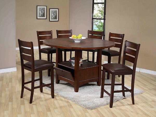 7 Piece Counter Table and Chair Set