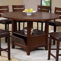 Round Counter Table with Lazy Susan