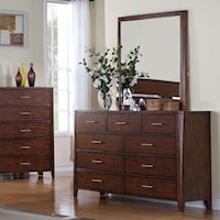 9 Drawer Dresser & Rectangular Mirror Combo