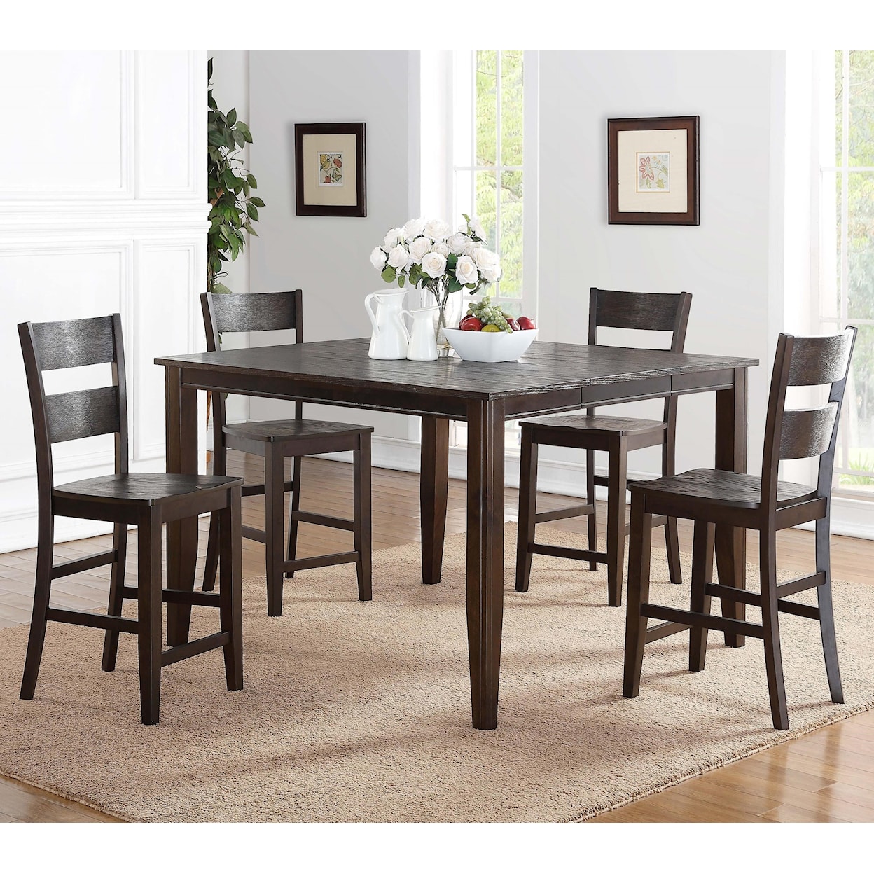 Holland House 8204 5 Piece Counter Height Dining Set