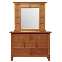 7 Drawer Dresser and Photo Mirror Combo