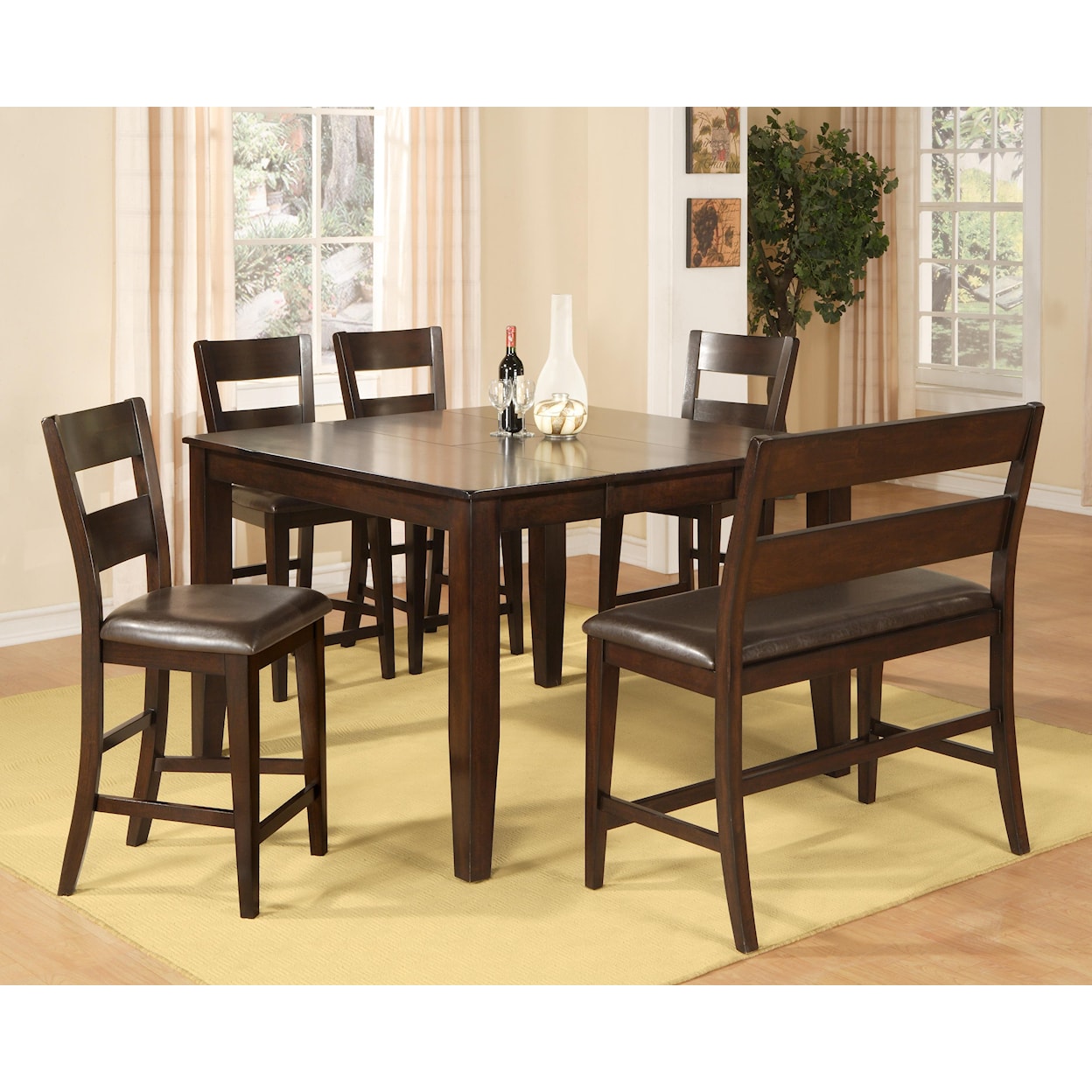 Holland House Bend 6 Piece Counter Table Dining Set
