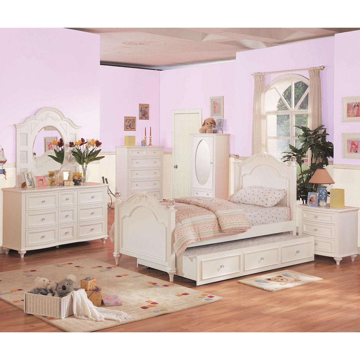 Holland House Chantilly Drawer Dresser and Triple Mirror