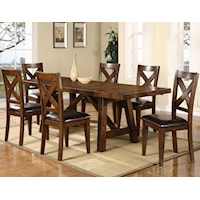 7 Piece Trestle Table and Chair Set