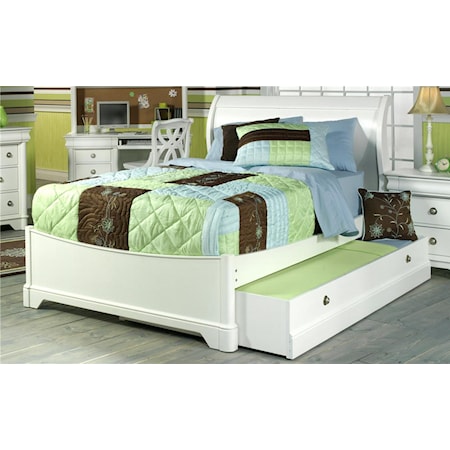 Twin Sleigh Bed with Trundle Storage