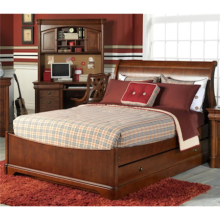 Full Sleigh Bed with Trundle Storage