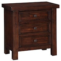 Rustic Casual 3 Drawer Nightstand