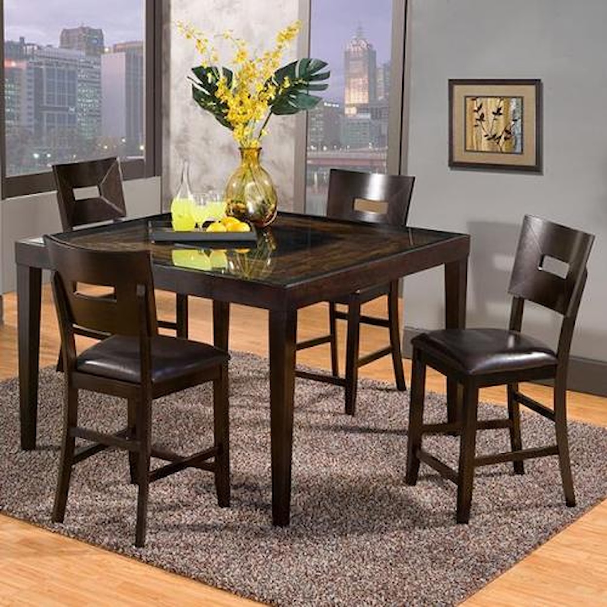 Holland House Townhouse 5 Piece Counter Height Set