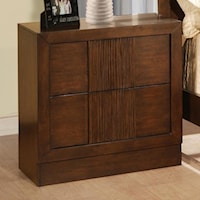 Night Stand with Tambour Front and Wood Veneer