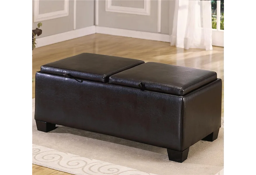 458-459 PVC Ottoman with 2 Storage/Covers by Homelegance at Nassau Furniture and Mattress