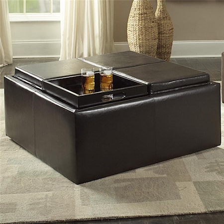 Cocktail Ottoman with Storage Covers