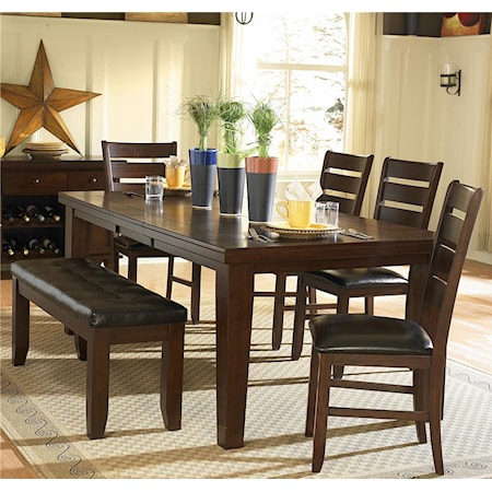 Six Piece Dining Set with Bench