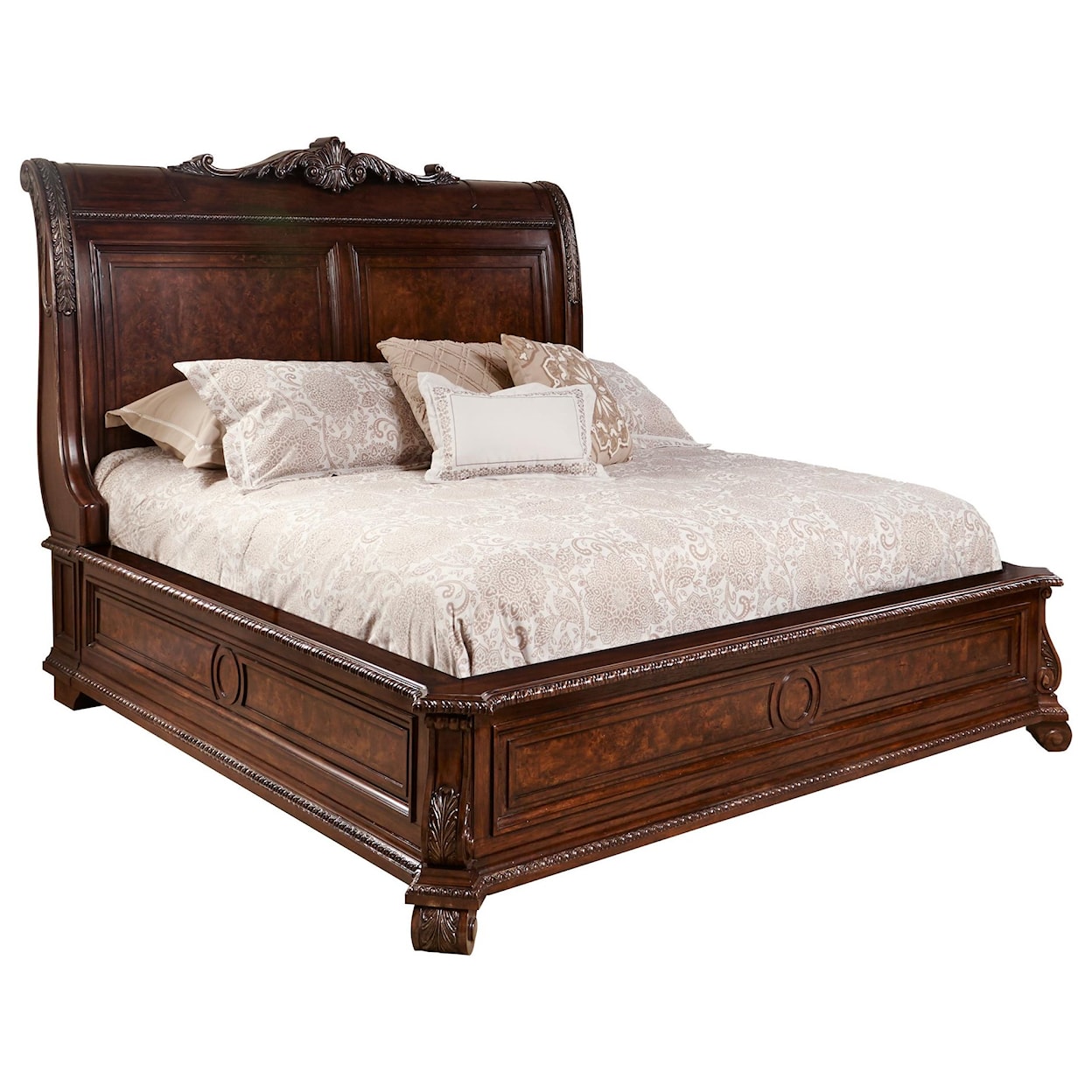 Home Insights Vintage 5 Piece Elizabeth Sleigh Bed Group