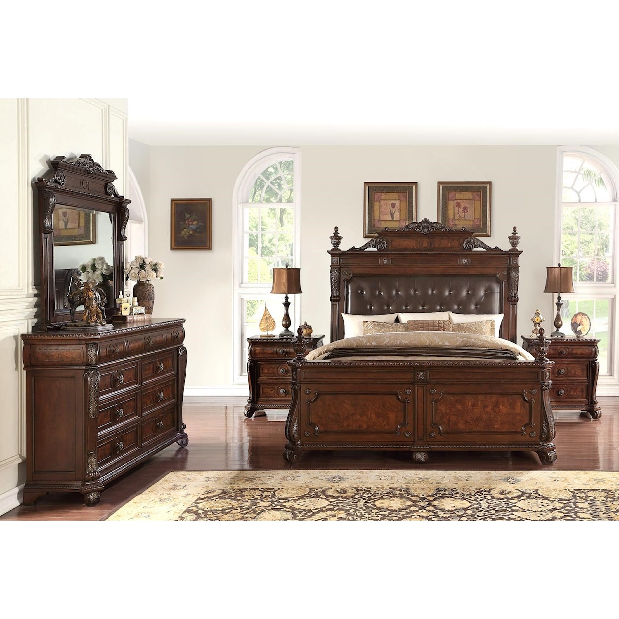 Home Insights Vintage Genevieve Upholstered King Bed