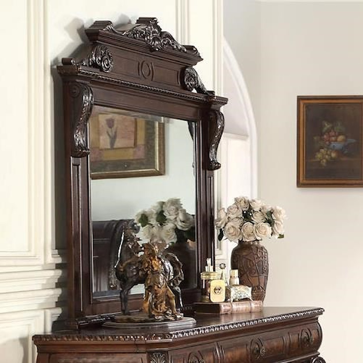 Home Insights Vintage Mirror with Renaissance Details