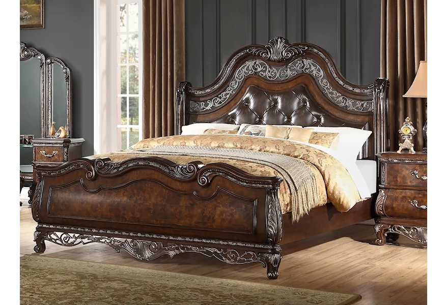 Bali Queen Upholstered Sleigh Bed by Home Insights at Royal Furniture