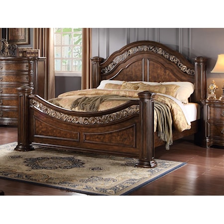 King Bed with Metal Inserts