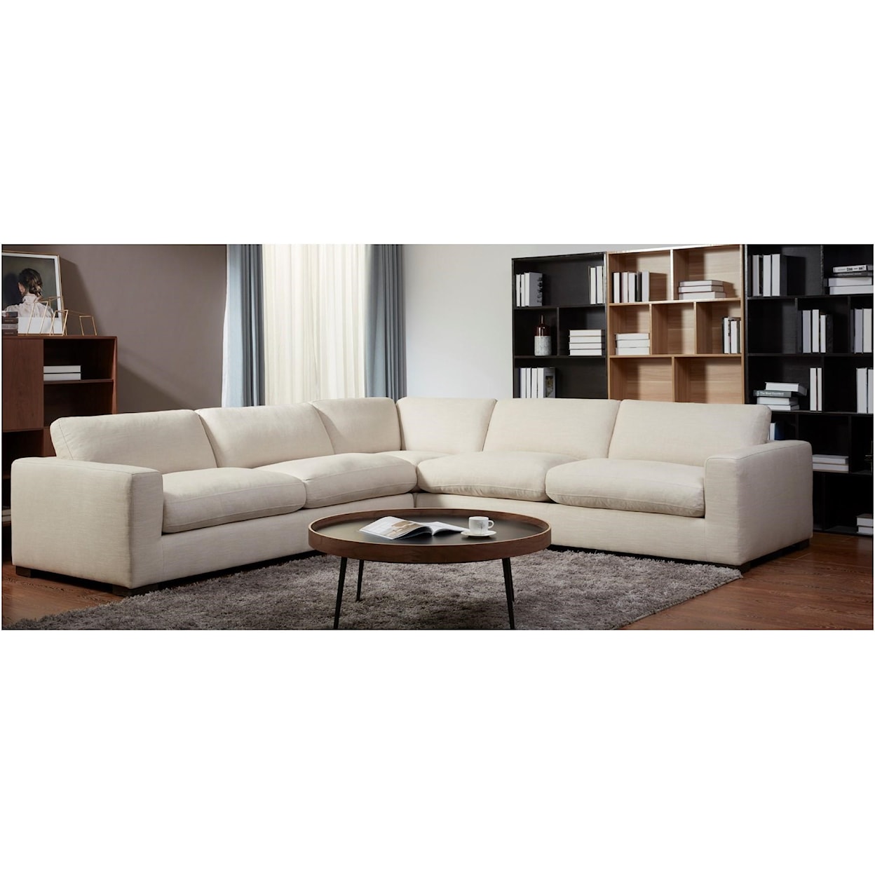 Home Meridian International Isabella Cream 3 Piece Sectional