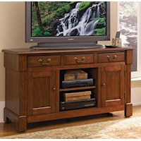 TV Credenza Stand with Shelf, 3 Storage Drawers and 2 Storage Cabinets