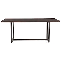Industrial Dining Table with Faux Live Edge Top