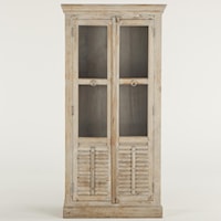 Glass Cabinet with Distressed Finish