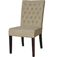 Dining Side Chair with Button Tufting and Tapered Legs