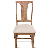Mango Wood Dining Chair With Upholstered Seat