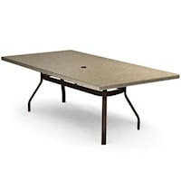 Rectangular Dining Table with Umbrella Hole