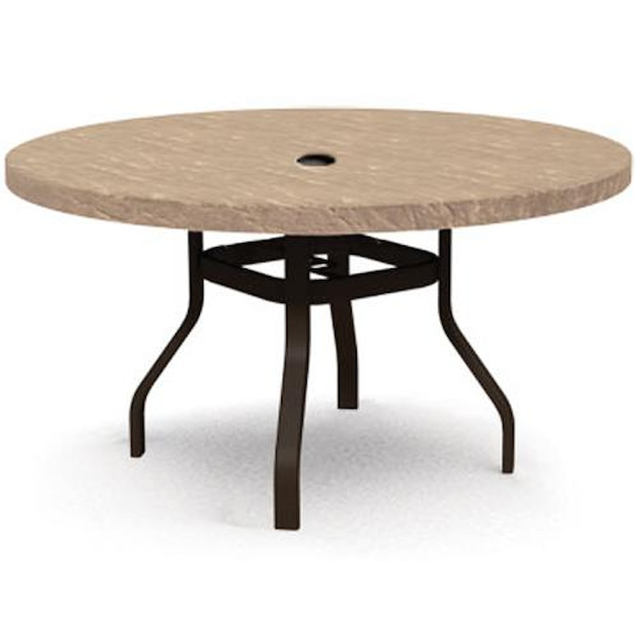 Homecrest Sandstone 42" Round Dining Table Without Umbrella Hole