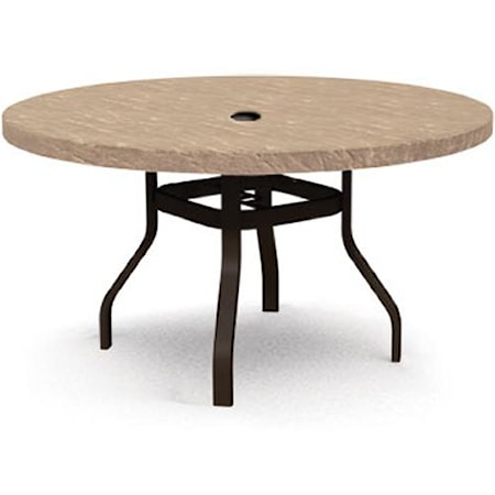 42" Round Dining Table with Flared Legs and Without Umbrella Hole