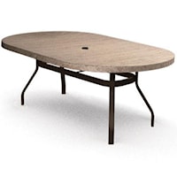 44"x84" Oval Balcony Table with Umbrella Hole and Splayed Legs