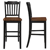 Set of 2 Counter Height Spindle Back Side Chairs