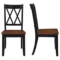 Set of 2 Double X Back Side Chairs