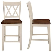 Set of 2 Double X Back Side Chairs