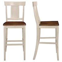 Set of 2 Counter Height Panel Back Side Chairs