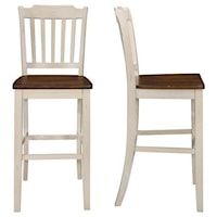 Set of 2 Counter Height Spindle Back Side Chairs